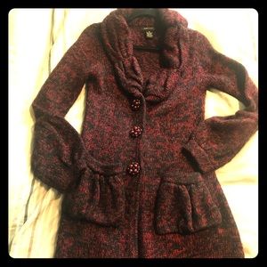 BCBGMaxAzria knee length duster sweater jacket.